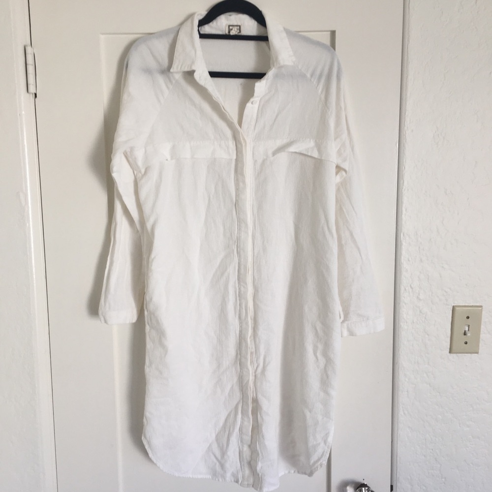 MO Vint white shirt dress